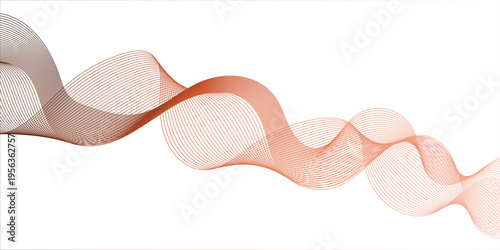 Abstract wave line art on white background modern design for wallpaper. red blend futuristic technology flow tech transparent line stripe energy connection web music and sound.