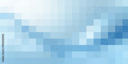 Vector Abstract pixelated mosaic rendering cool aquatic gradients, forming visually appealing composition. technology, data, and modern aesthetic with pixel art elements and a minimalist concept.
