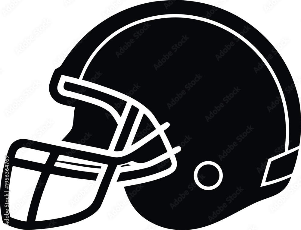 Fototapeta premium American football helmet icon vector silhouette symbol