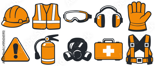 Workplace Safety Equipment Flat Icons