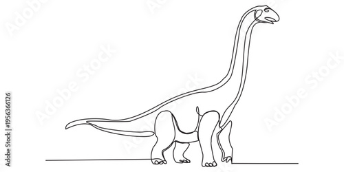 brontosaurus dinosaur line art illustration