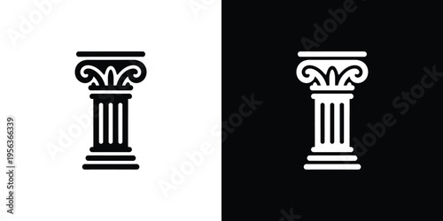 Black and white columns on contrasting backgrounds