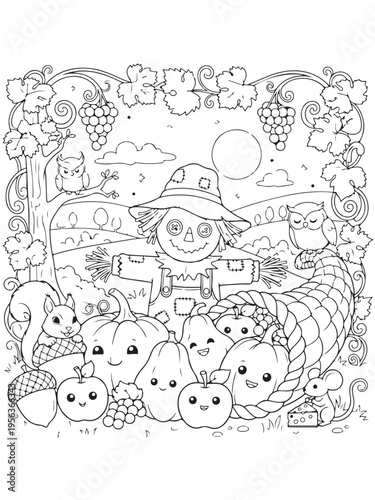 Various cacti succulents coloring page for kids