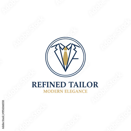 Free Download Elegant Men's Suit and Tie Circular Logo - GFXLoad