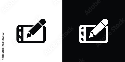 Black and white pencil on smartphone editing