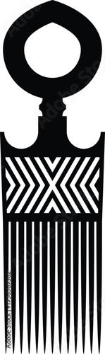 African Hair Pick - Vintage Afro Comb Silhouette Vector Design
