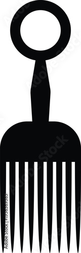 African Hair Pick - Vintage Afro Comb Silhouette Vector Design
