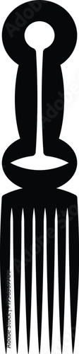 African Hair Pick - Vintage Afro Comb Silhouette Vector Design

