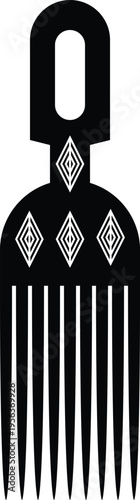 African Hair Pick - Vintage Afro Comb Silhouette Vector Design
