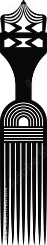 African Hair Pick - Vintage Afro Comb Silhouette Vector Design
