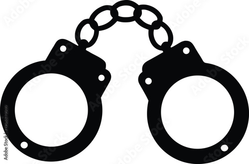 Police handcuffs crime law justice security vector icon symbol