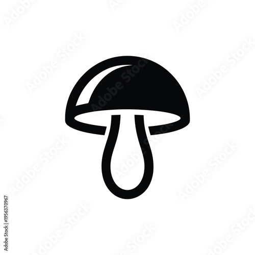 Black mushroom symbol fungus simple