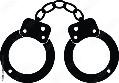 Black Handcuffs Crime Law Enforcement Justice Silhouette Vector Icon