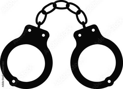 Police handcuffs security crime law justice arrest vector icon symbol