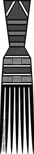 African Hair Pick - Vintage Afro Comb Silhouette Vector Design
