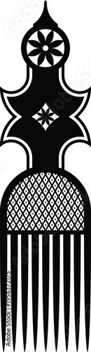 African Hair Pick - Vintage Afro Comb Silhouette Vector Design
