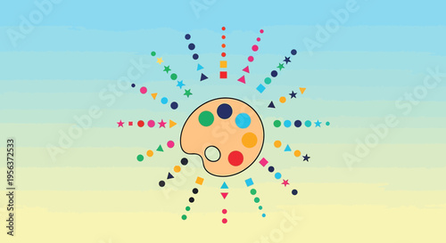 Whimsical Palette Radiance: A Symphony of Colors and Shapes in Artistic Expression