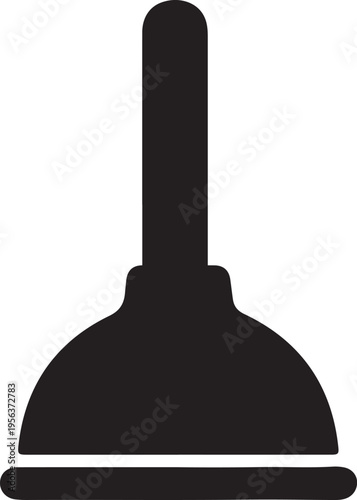 Plunger icon in silhouette on white background.