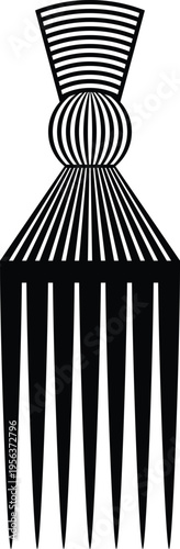 African Hair Pick - Vintage Afro Comb Silhouette Vector Design
