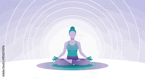 A peaceful yoga session with calm ambiance and vibrant gradient colors enhancing the experience