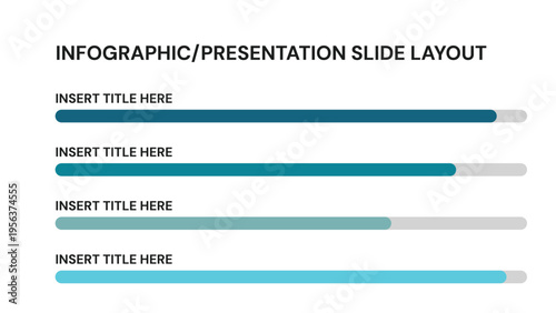 Horizontal progress bars for infographic presentation slide