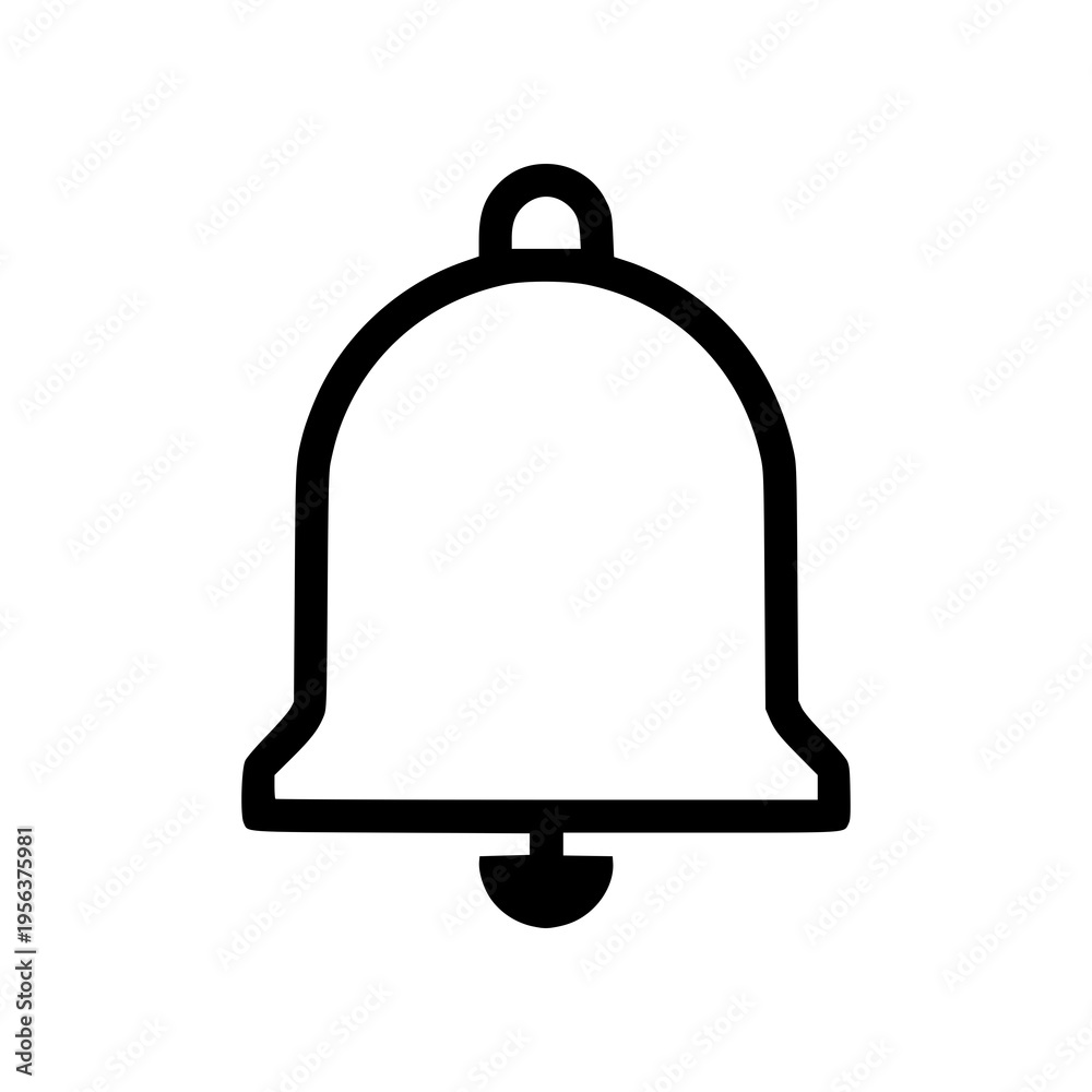 Obraz premium Minimal notification bell icon in clean flat SVG style. Simple UI symbol ideal for alerts, reminders, mobile apps, and dashboard interfaces.