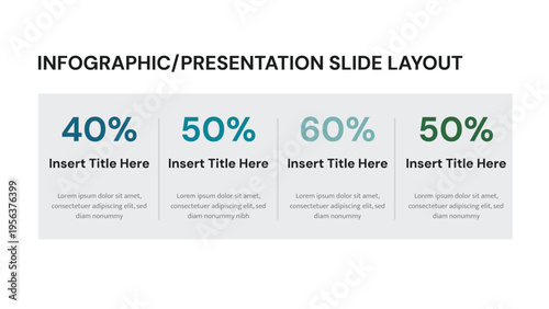 Percentage based infographic layout with four data columns