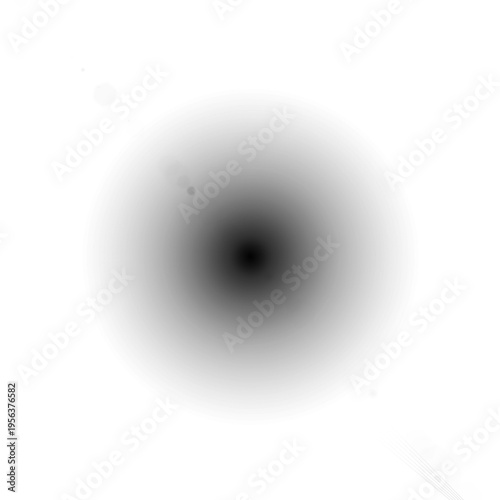 Abstract black gradient circle and soft blurred vignette effect isolated on white background
