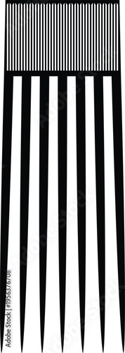 African Hair Pick - Vintage Afro Comb Silhouette Vector Design
