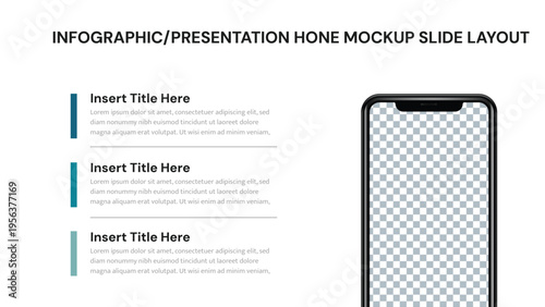 Smartphone device mockup for vertical infographic presentation slide