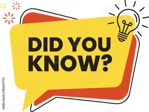 Foto Did You Know Sign with Light Bulb Icon