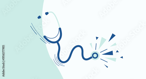 Abstract healthcare design with a stethoscope element for medical presentations