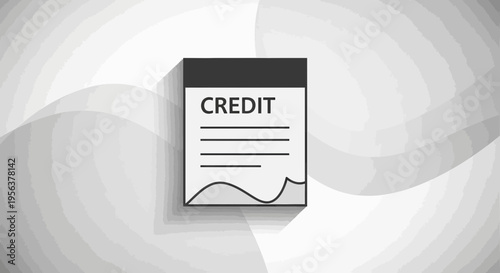 Abstract representation of credit document with modern minimalist design and elegant backdrop