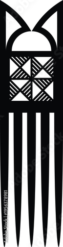 African Hair Pick - Vintage Afro Comb Silhouette Vector Design
