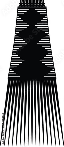 African Hair Pick - Vintage Afro Comb Silhouette Vector Design
