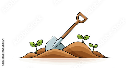 Animated illustration depicting agricultural work and the joy of spring planting season