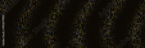 Abstract Quantum Computing Data Stream Visualization with Colorful Vertical Lines on Black Backdrop