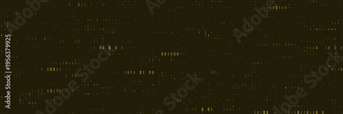 Golden Binary Code Stream Representing Quantum Computing Encryption and Secure Data Transfer