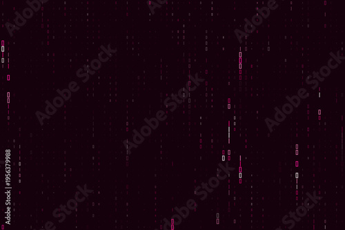 Abstract pink binary code data stream for female cybersecurity and coding concepts