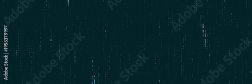 Quantum computing data stream with falling binary code for cybersecurity and encryption