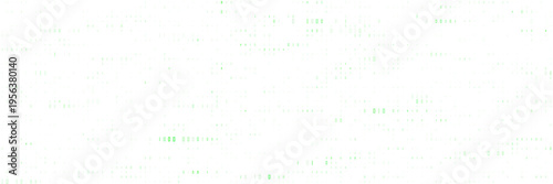 Abstract green binary code pattern on white background for sustainable technology and ecological data processing