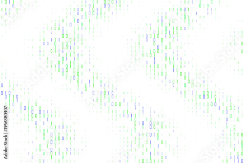 Abstract Digital DNA Helix Pattern, Genetic Data Visualization Concept, Green and Blue Tech Background