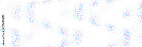Quantum Computing Data Stream Visualization with Abstract Digital Signal Pattern on White Background