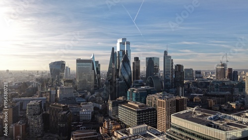 Modern Skyscrapers Dominate City of London Skyline