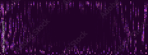 Abstract Purple Quantum Computing Data Stream and Cybersecurity Encryption Matrix Background