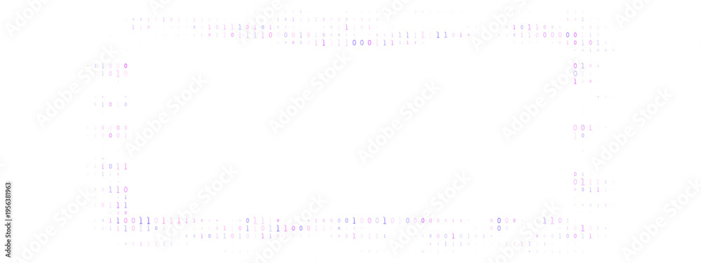 Obraz premium Binary code frame for cybersecurity and data privacy concepts on white background