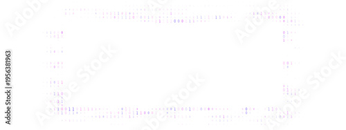 Binary code frame for cybersecurity and data privacy concepts on white background