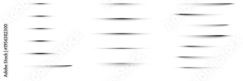 Realistic horizontal paper page curl shadows for digital mockup design and UI web elements