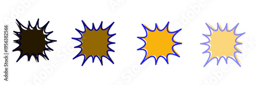 Comic Book Style Explosion Bubbles for Retro Pop Art Graphic Design