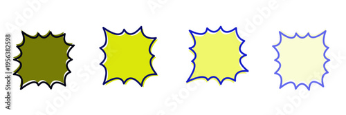 Retro Comic Book Speech Bubbles in Yellow and Green Tones for Pop Art Design